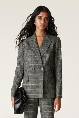 Lennon Check Blazer - Green Check