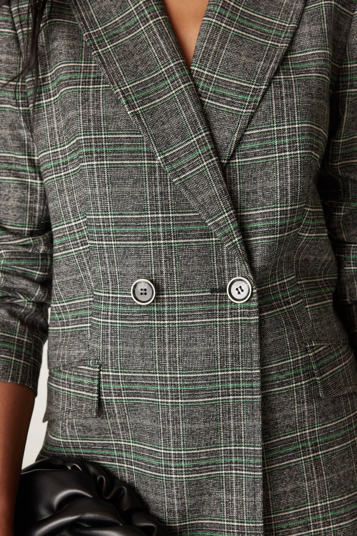 Lennon Check Blazer - Green Check