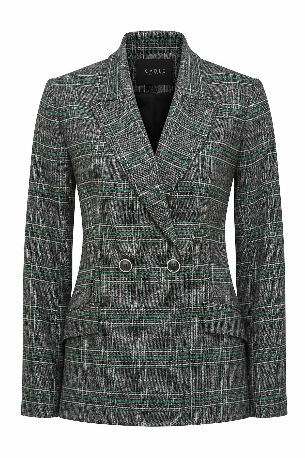 Lennon Check Blazer - Green Check