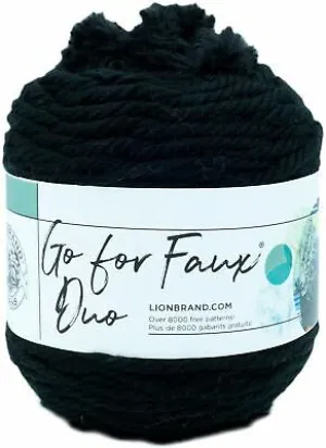 Lion Brand Go For Faux Duo Yarn - Black/Black Panther 200g*