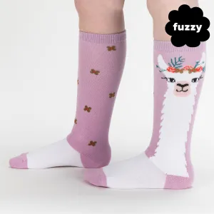 Llama Queen Fuzzy Kid's Knee High Socks