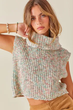 Maeve Sweater Vest With Turtle Neck Cream Multi