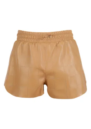 Maple Quilted Leather Shorts