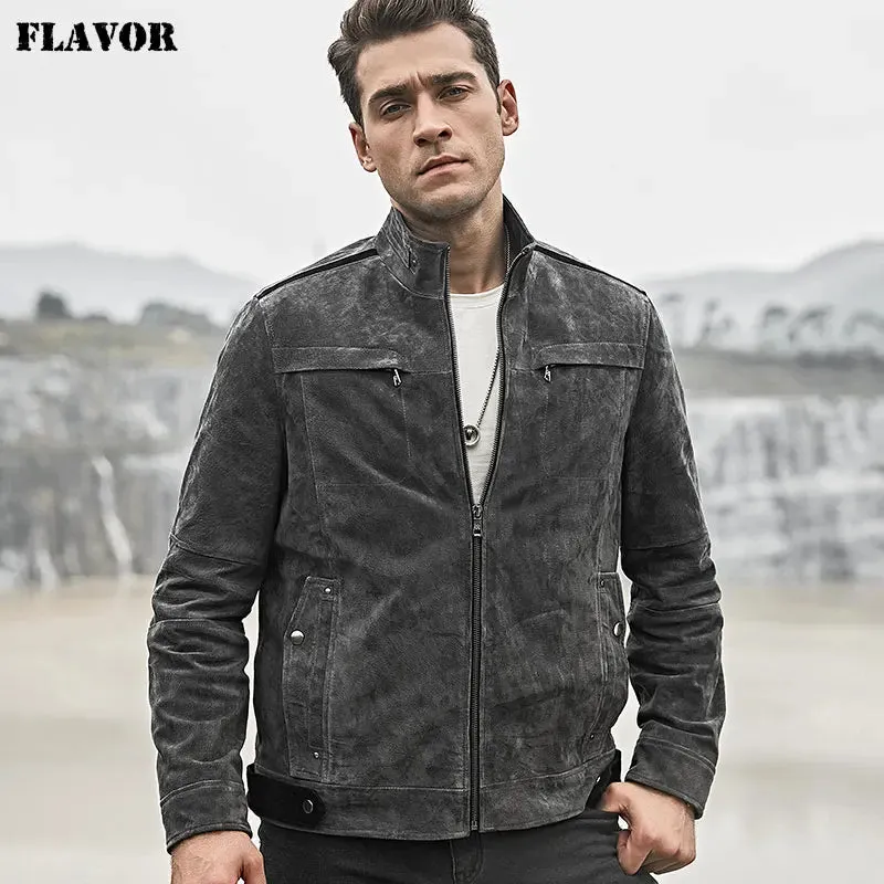 Men's Genuine Leather Biker Jacket