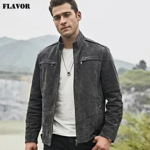 Men's Genuine Leather Biker Jacket