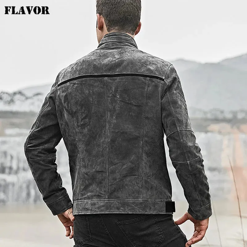 Men's Genuine Leather Biker Jacket