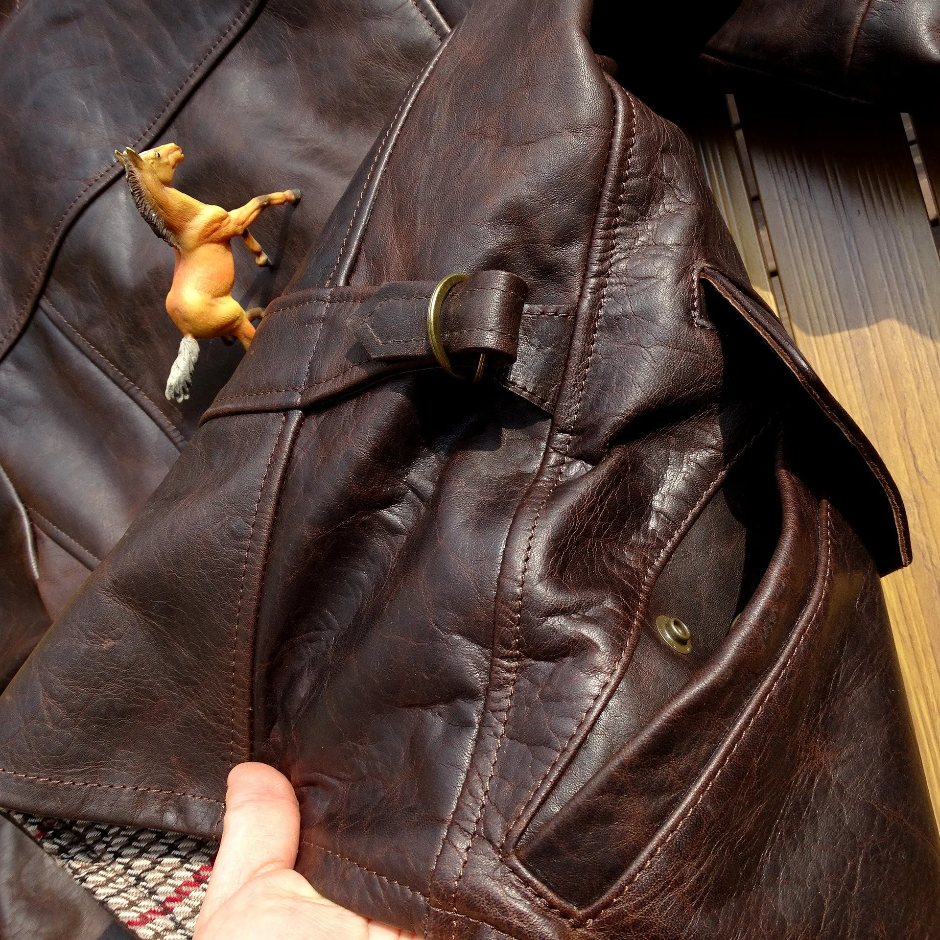 Men's Newsboy Leather Jacket Horsehide