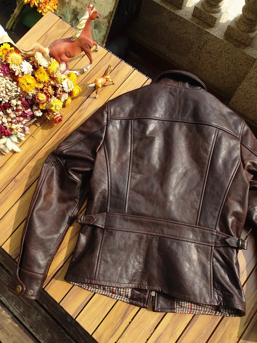 Men's Newsboy Leather Jacket Horsehide