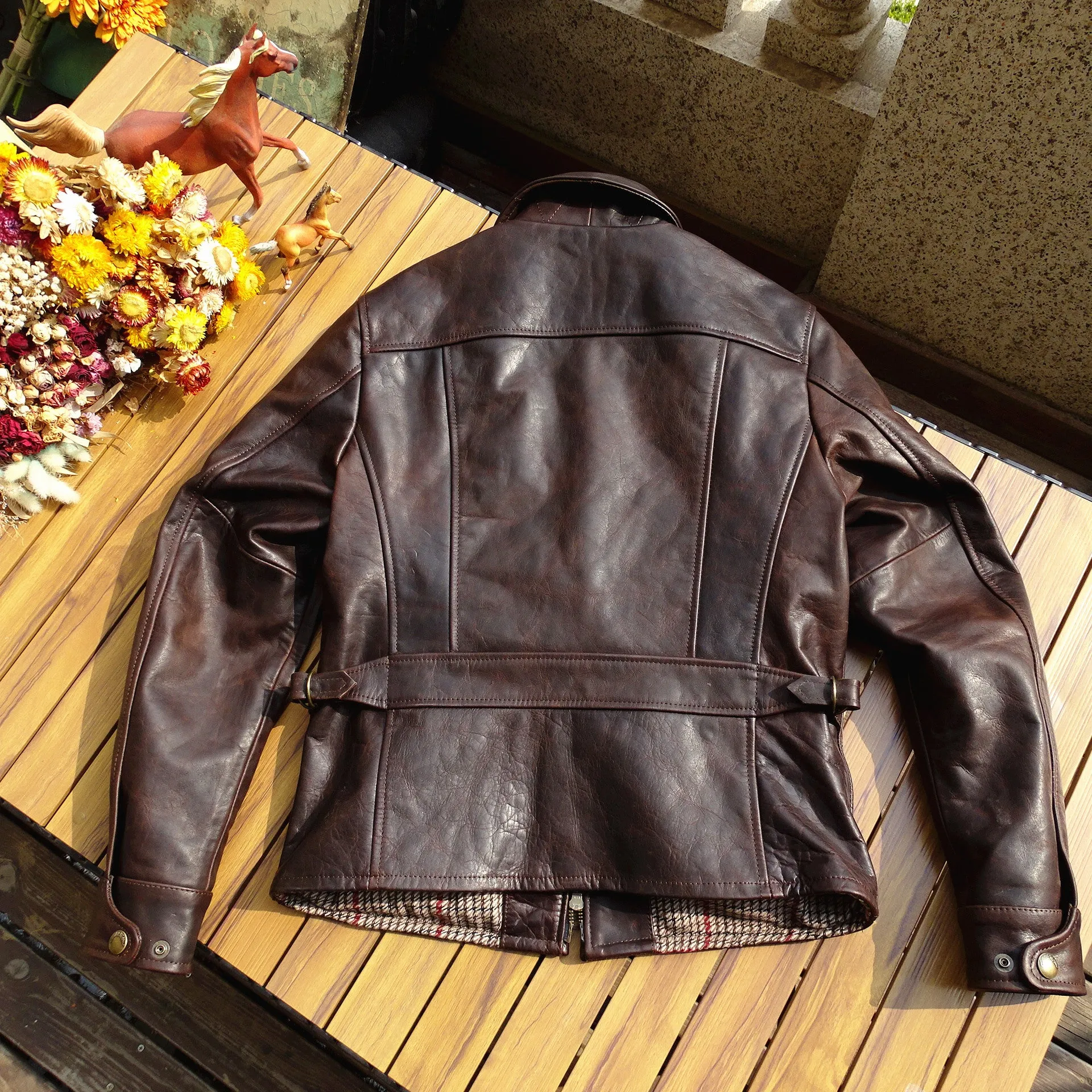 Men's Newsboy Leather Jacket Horsehide