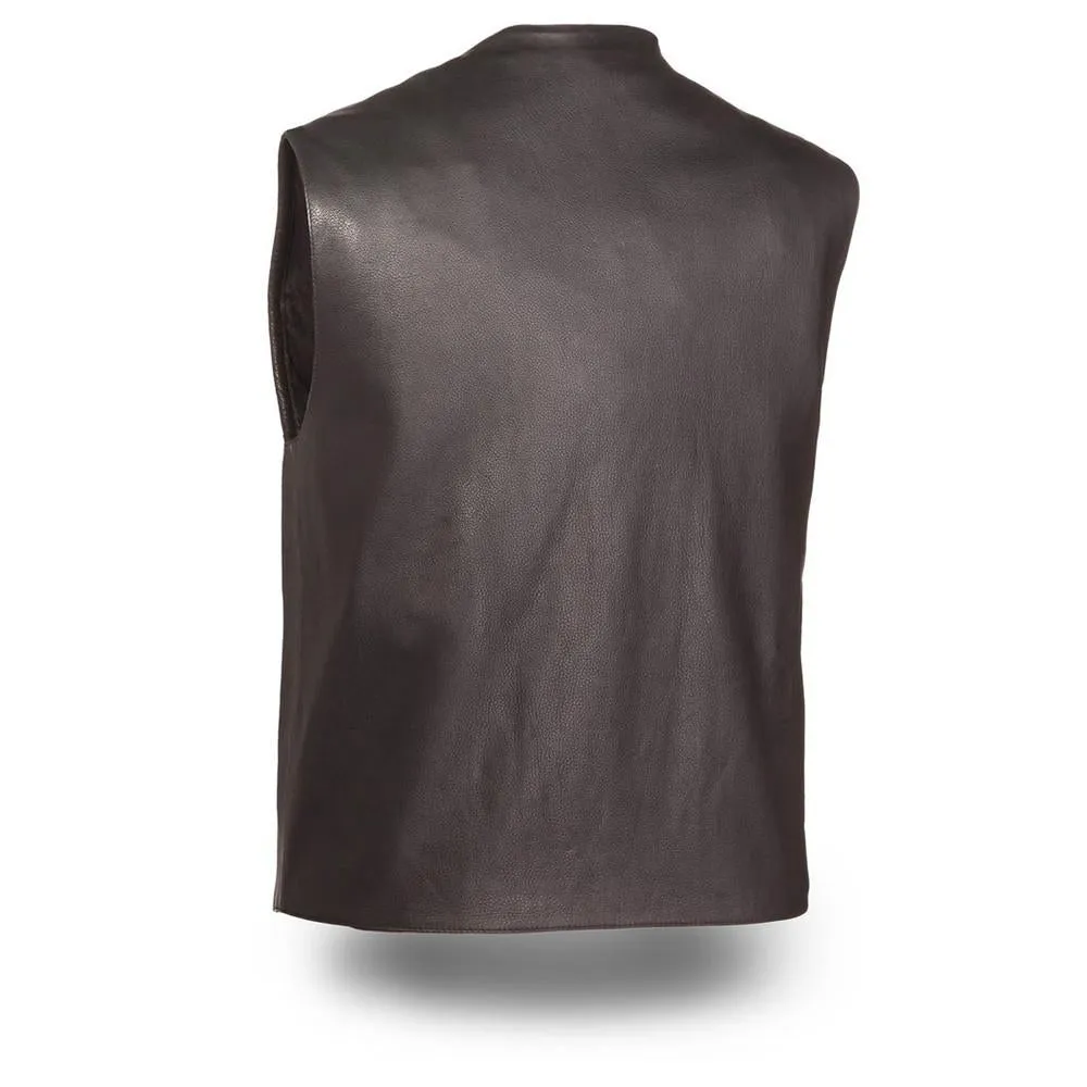 Men's The Texan Black Motorcycle Leather Vest