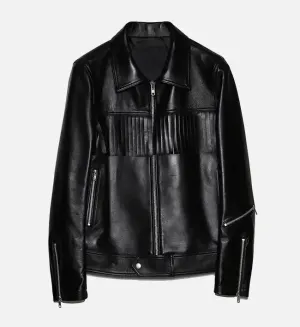 Men's western Black Biker Leather Jacket