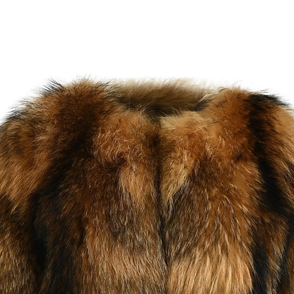 MIRABELLE Cropped Raccoon Fur Coat