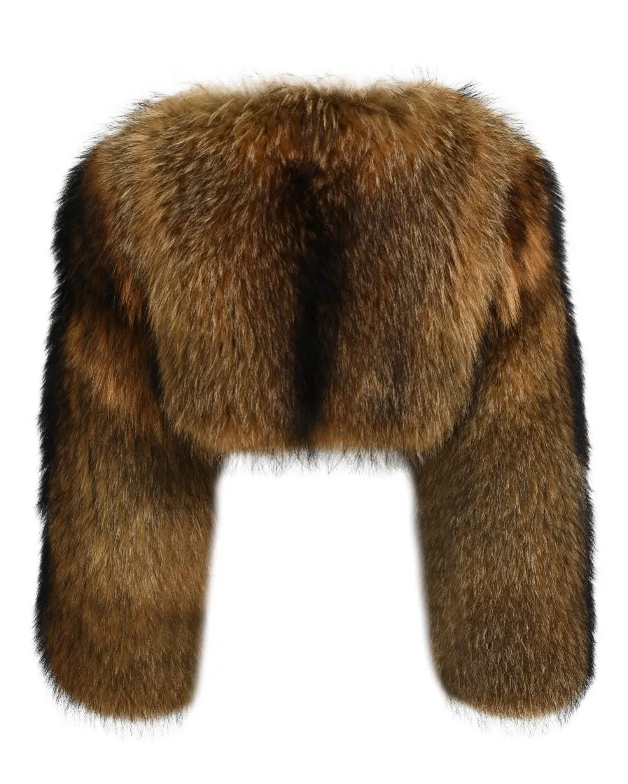 MIRABELLE Cropped Raccoon Fur Coat