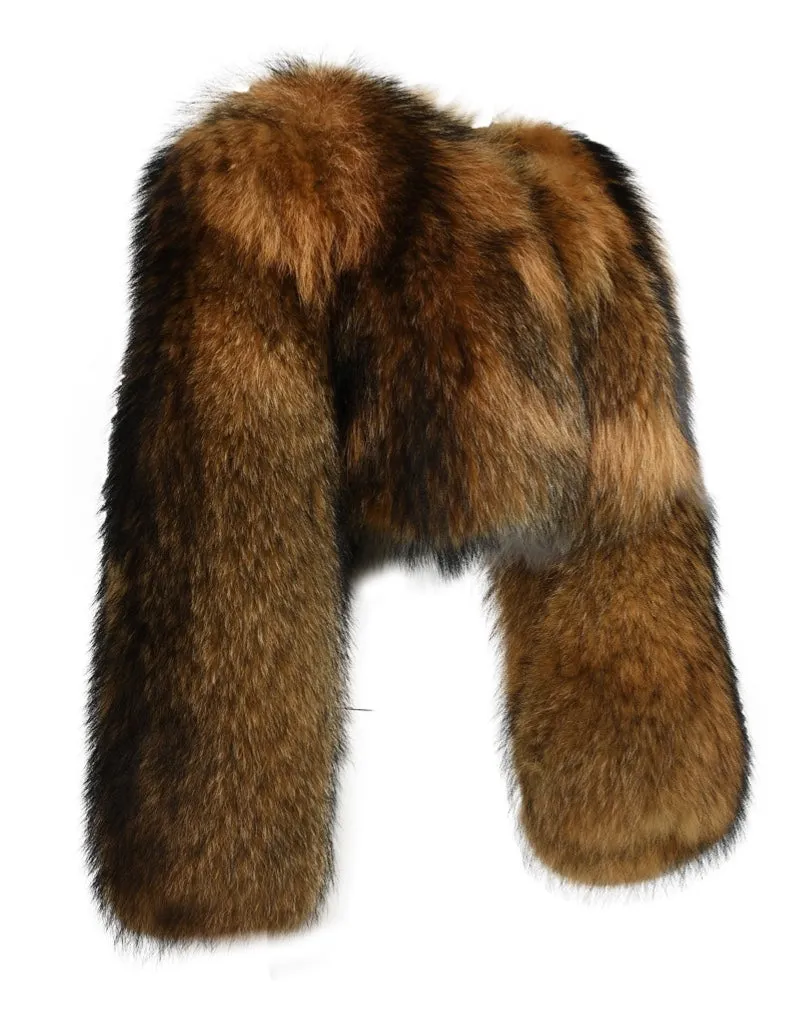 MIRABELLE Cropped Raccoon Fur Coat