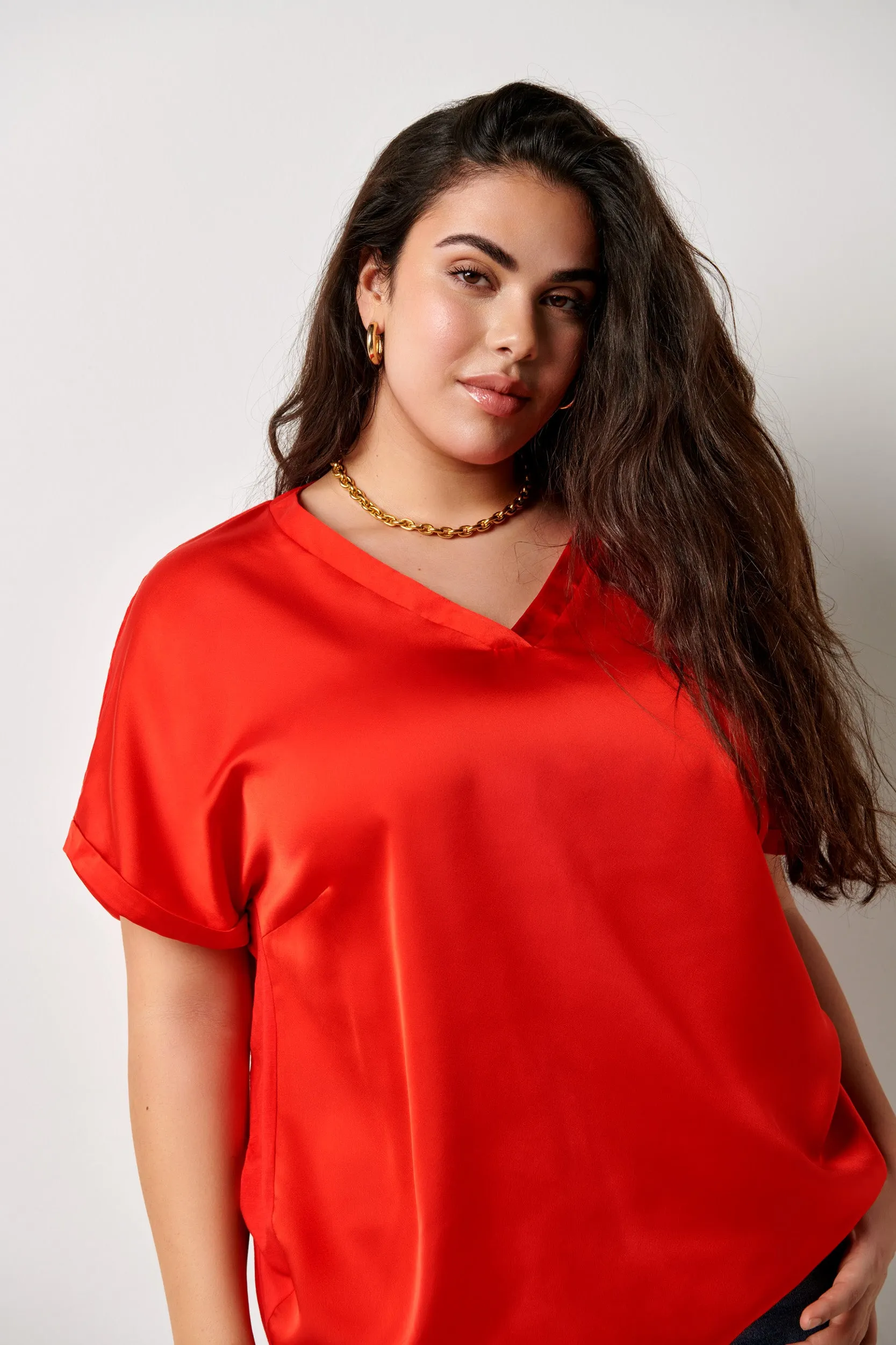 Only Carmakoma Brynja Blouse in Red