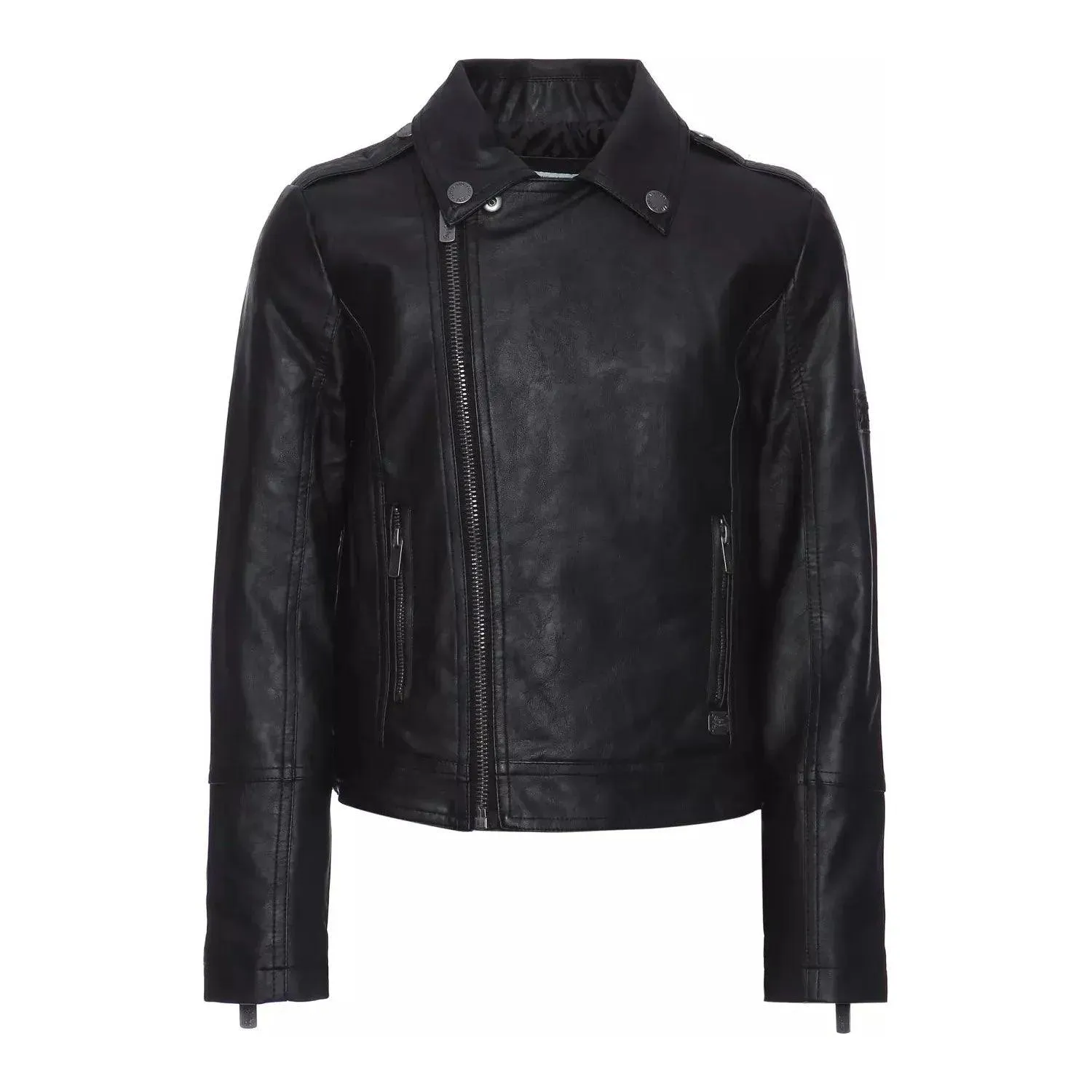 Pepe Jeans Teen Boys Leiva Leather Look Jacket Black