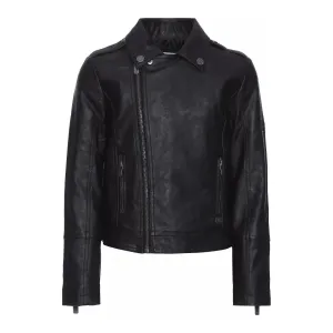 Pepe Jeans Teen Boys Leiva Leather Look Jacket Black