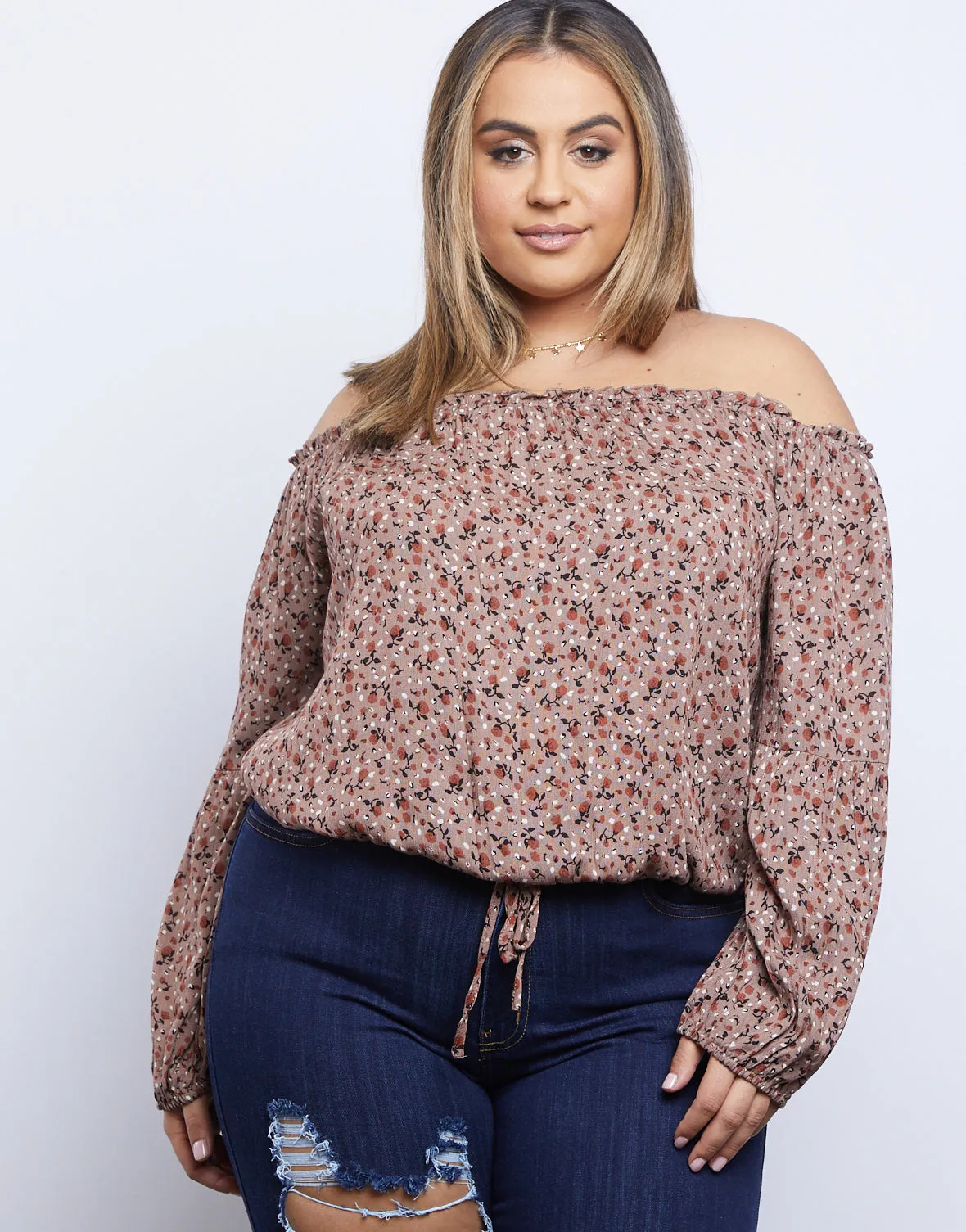 Plus Size Darling Dainty Floral Print Top