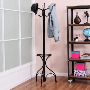 relaxed Metal Coat Hat Rack Organizer Clothes Hanger Hooks Tree Stand Umbrella Holder