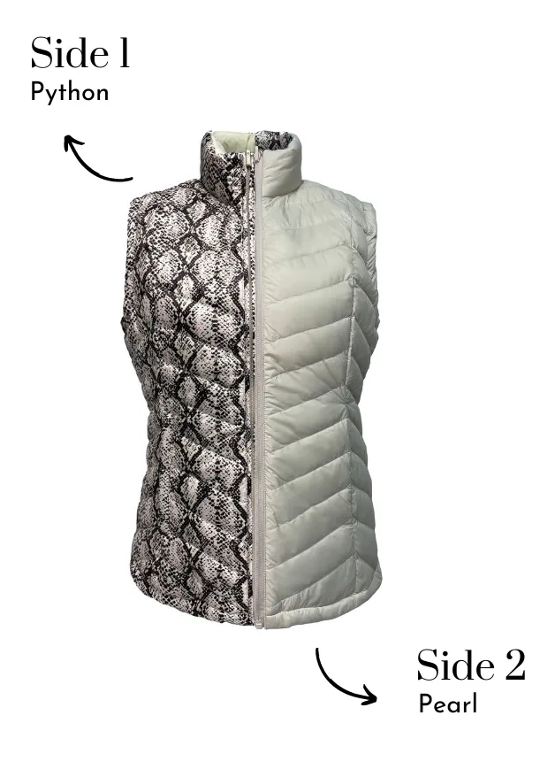 Reversible Pearl/ Python Duck Down Vest