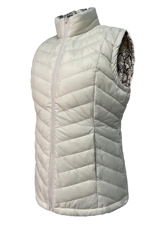 Reversible Pearl/ Python Duck Down Vest