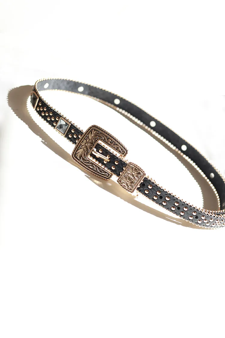 Rhinestone Studded Western Belt