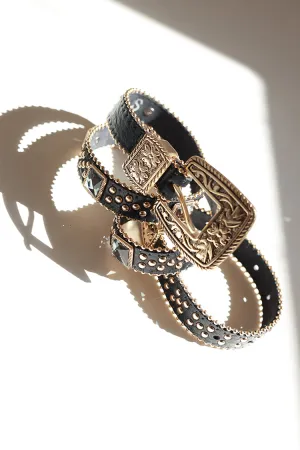 Rhinestone Studded Western Belt