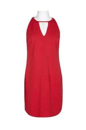 Sam Edelman Halter Neck Keyhole Front Solid Jersey Dress