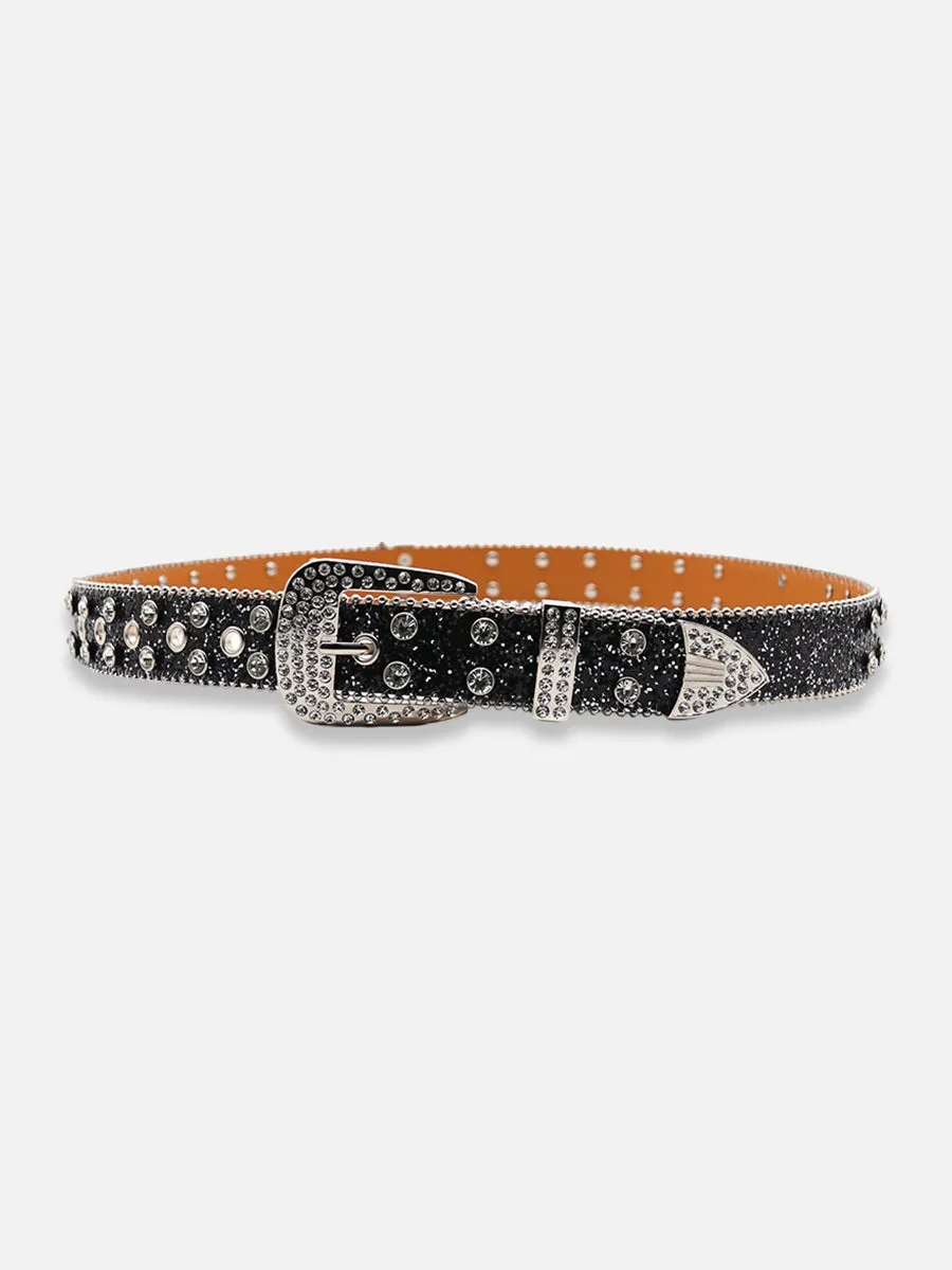 Skull And Crossbones Rhinestone Belt