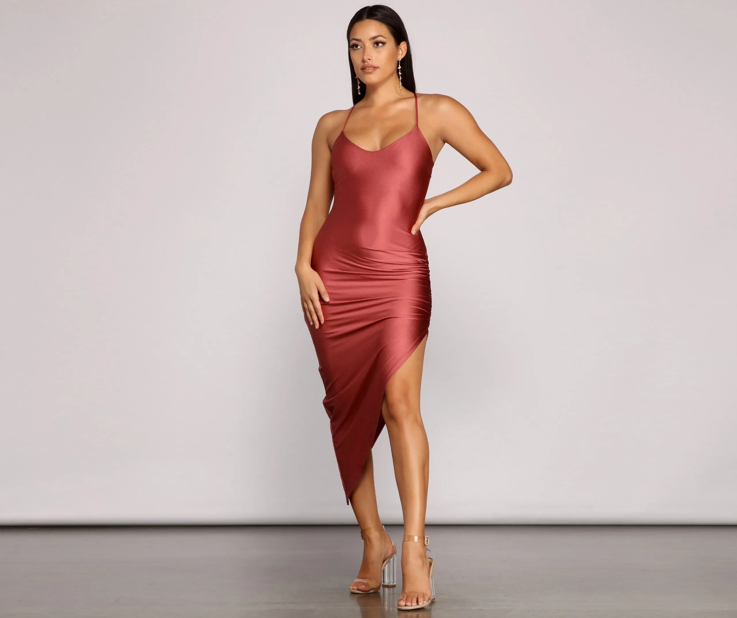 Sleek Style Sleeveless Asymmetrical Dress