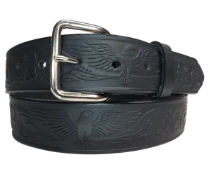 The "Allegiance" Black Leather Belt