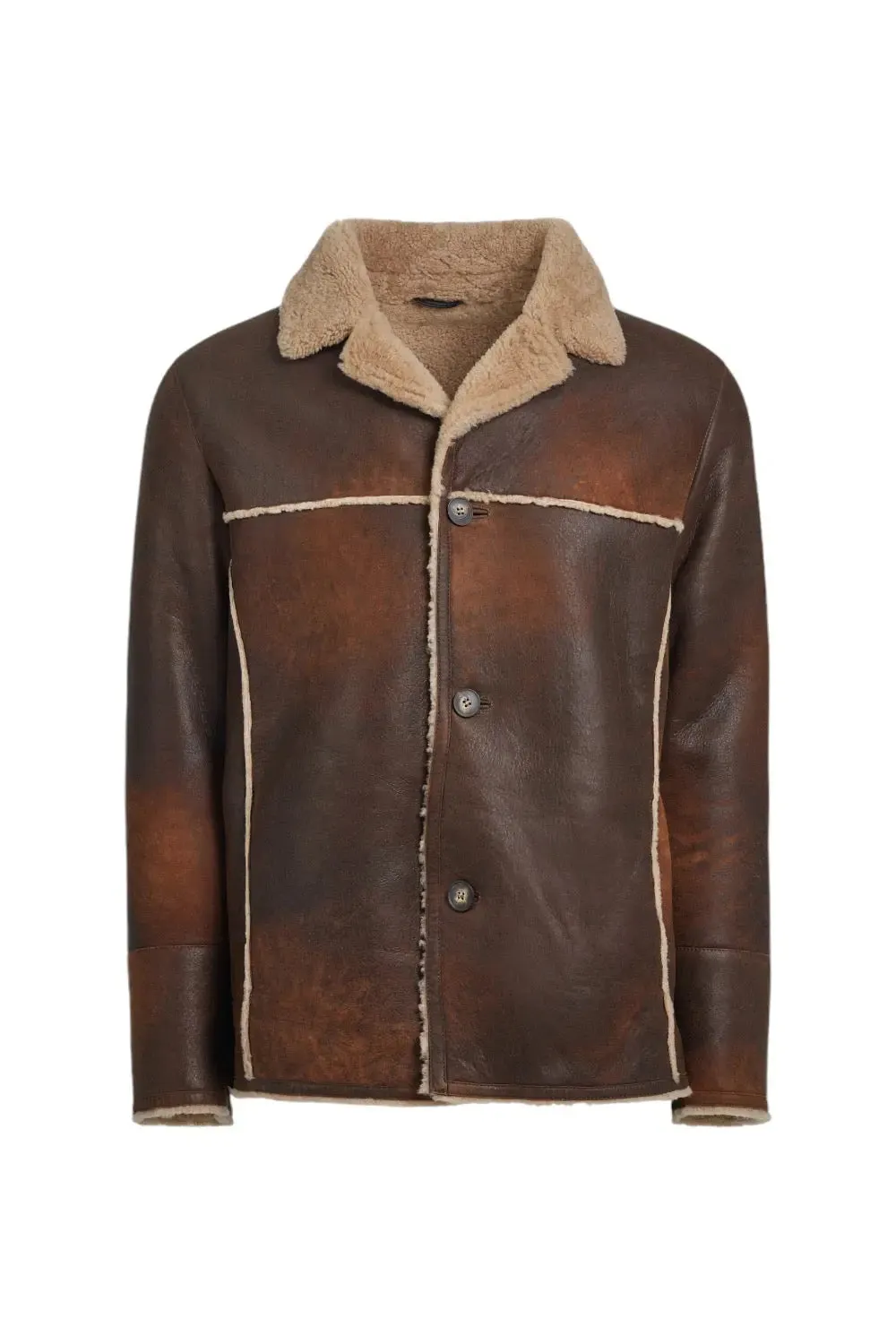 Tullio Sheepskin Leather Ranch Coat