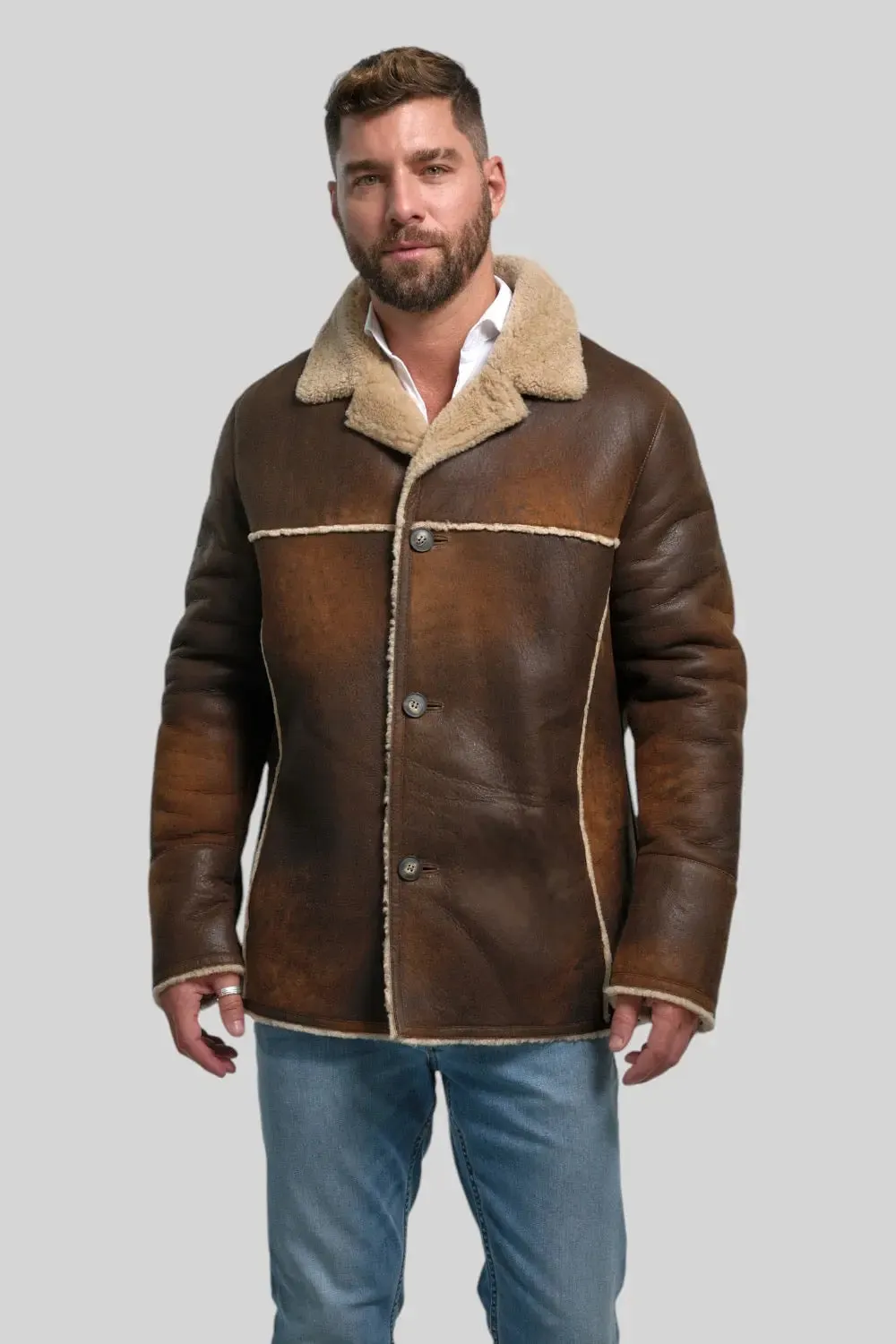 Tullio Sheepskin Leather Ranch Coat