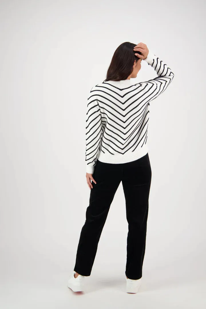 Vassalli Angled Detail Knit Sweater