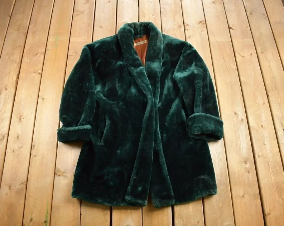 Vintage 1970s Donnybrook Green Fur Coat