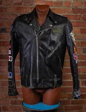 Vintage Diamond Dogs Leather Biker Jacket Black XL