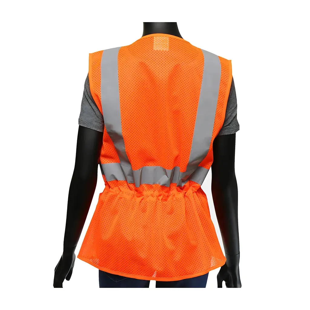 West Chester 47208/LXL ANSI Type R Class 2 Women's Contoured Mesh Vest with Adjustable Waist