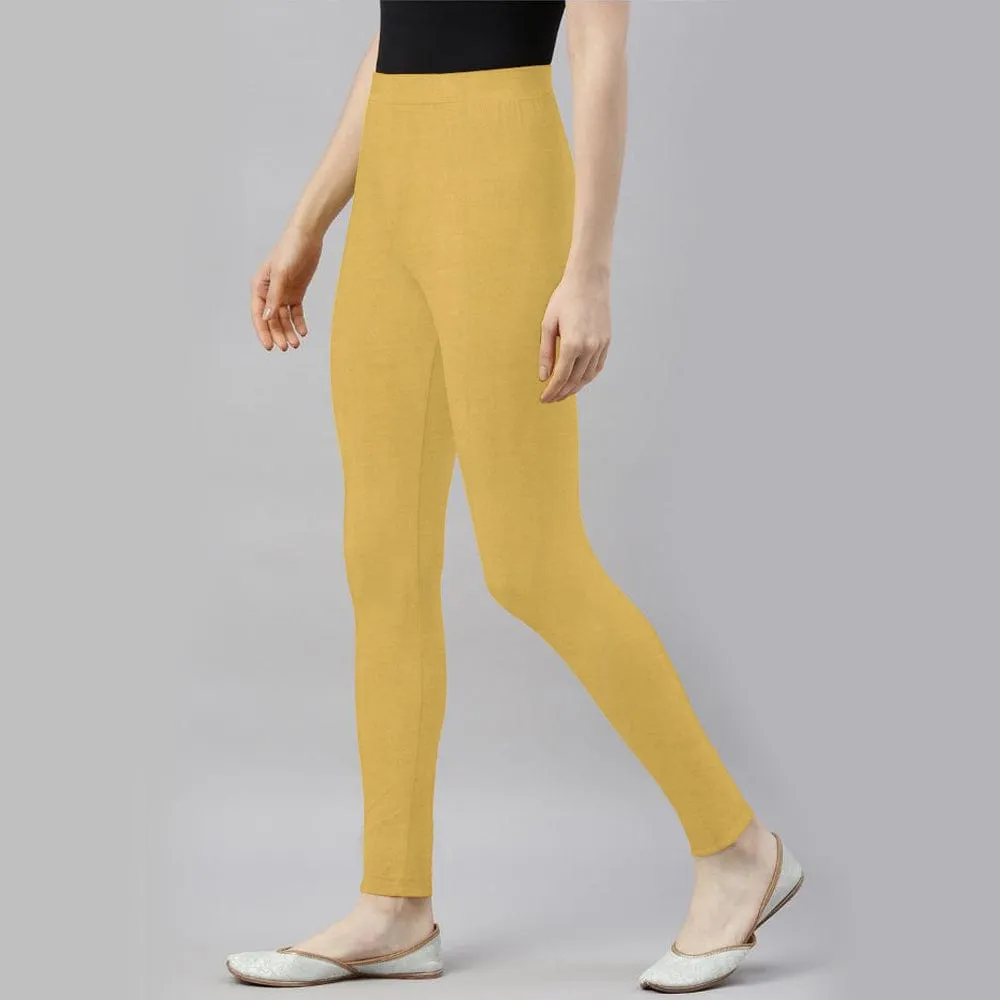 WOMEN'S STRETCHY MUSTARD LEGGINGS